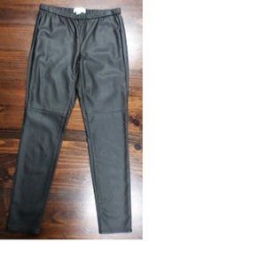 MICHAEL KORS Pant Women's 10 Pull-On Ankle Black Faux Leather NEW